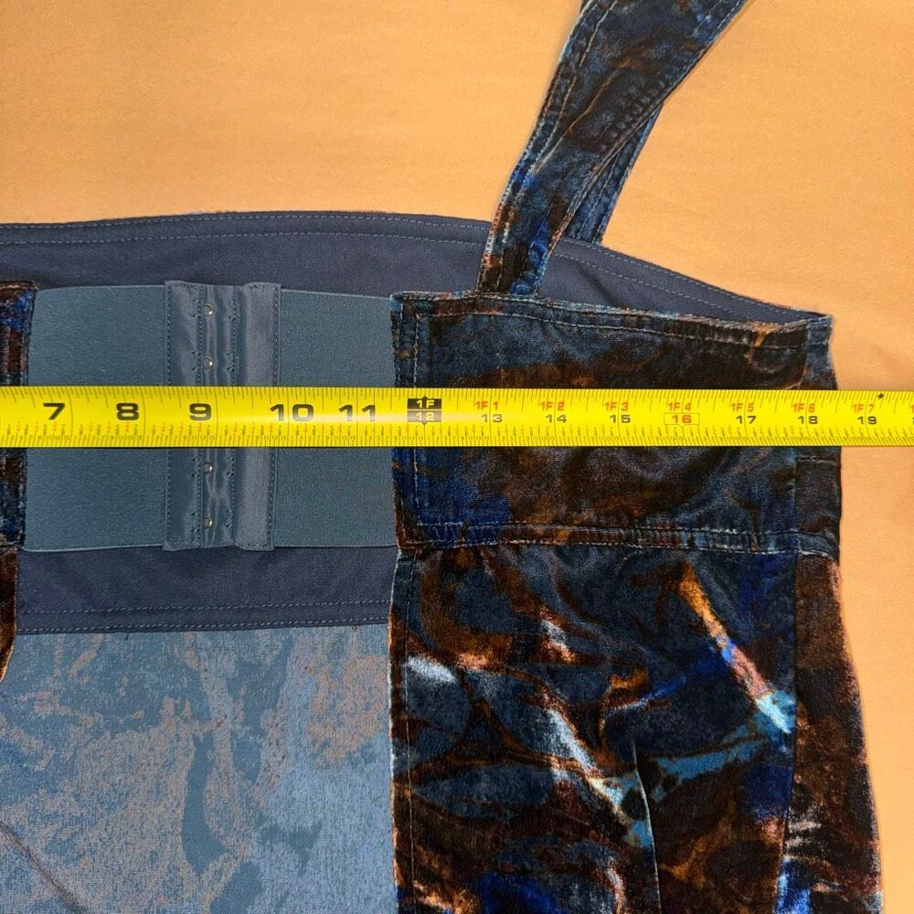 Pilcro Velvet Flyaway Top Blue Burnout Open Back Tank Size M - Picture 10 of 11